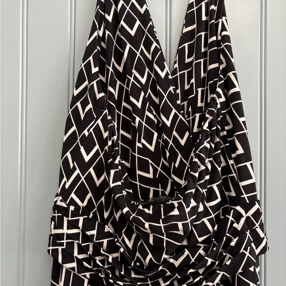 WHBM Black and White Geometric Print Dress Size 0